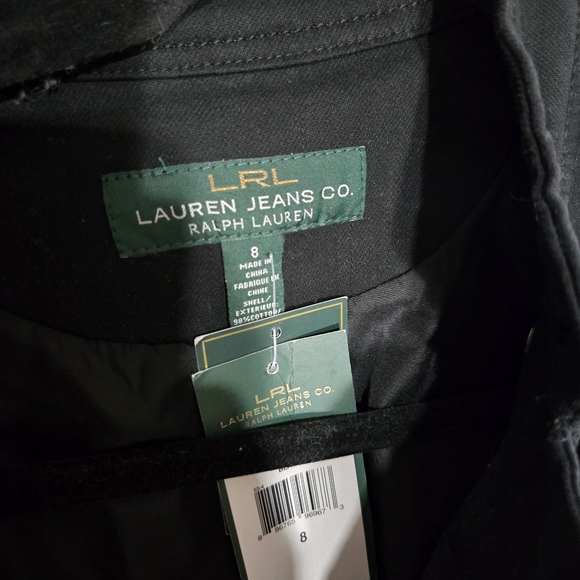 New Lauren Jeans CO. Ralp Lauren Jacket Women‎ 8 Black Full-Zip Long Sleeve - Picture 5 of 16